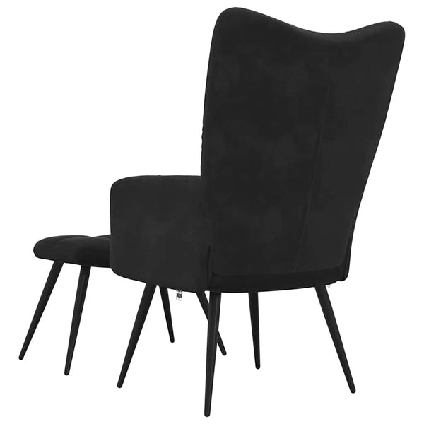 vidaXL Recliner with Footrest Black Velvet