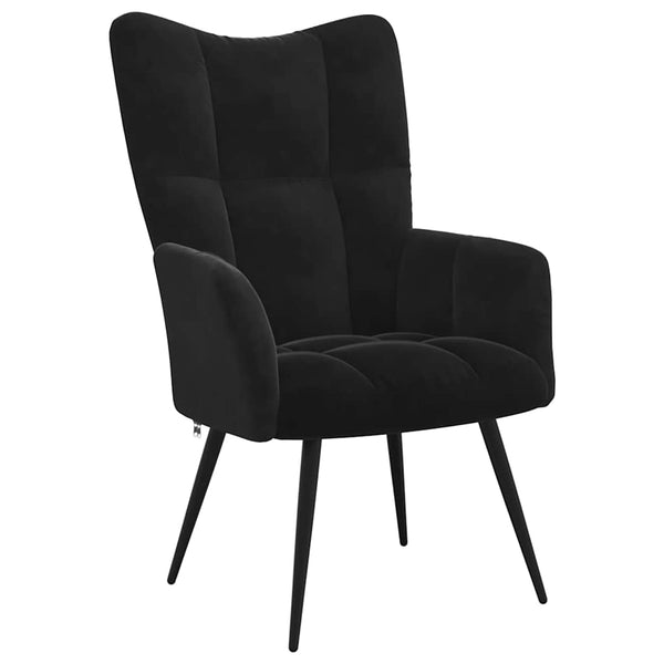 vidaXL Recliner with Footrest Black Velvet