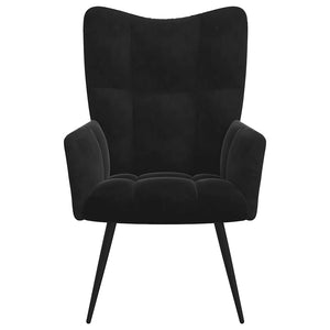 vidaXL Recliner with Footrest Black Velvet
