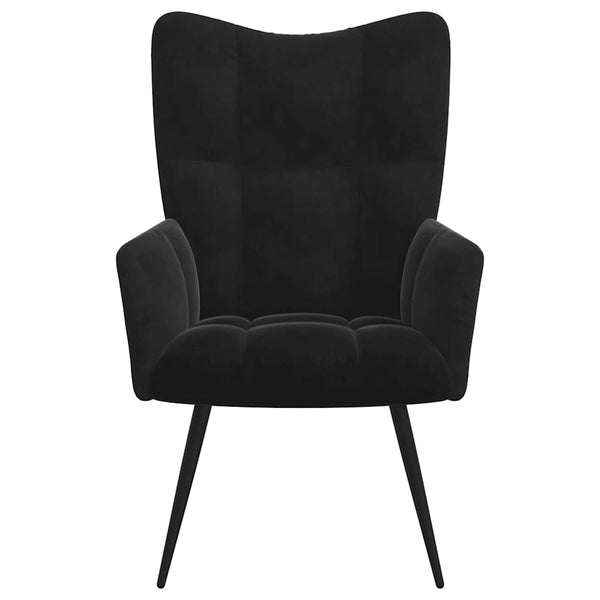 vidaXL Recliner with Footrest Black Velvet