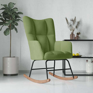 vidaXL Rocking Chair Light Green Velvet