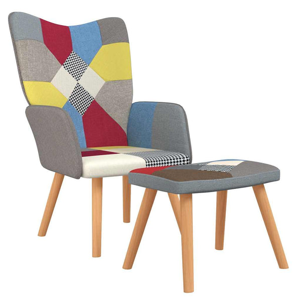 vidaXL Recliner with Footrest Patchwork Fabric