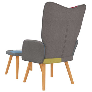 vidaXL Recliner with Footrest Patchwork Fabric