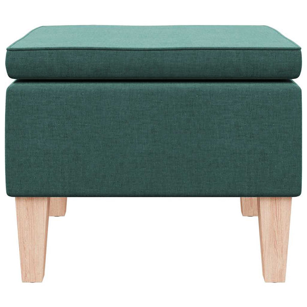 Dunkelgrüner Hocker mit Holzbeinen