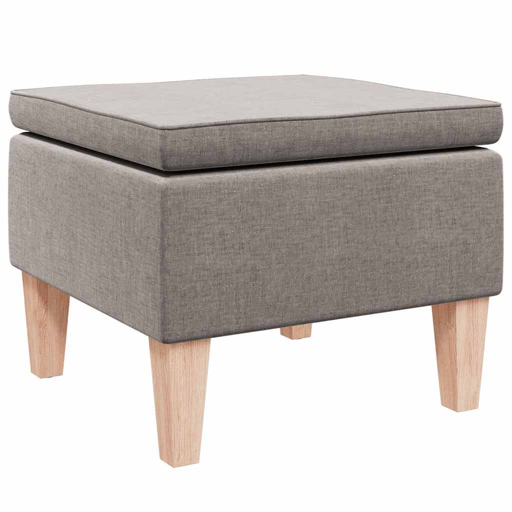 Taupe Hocker mit Holzbeinen