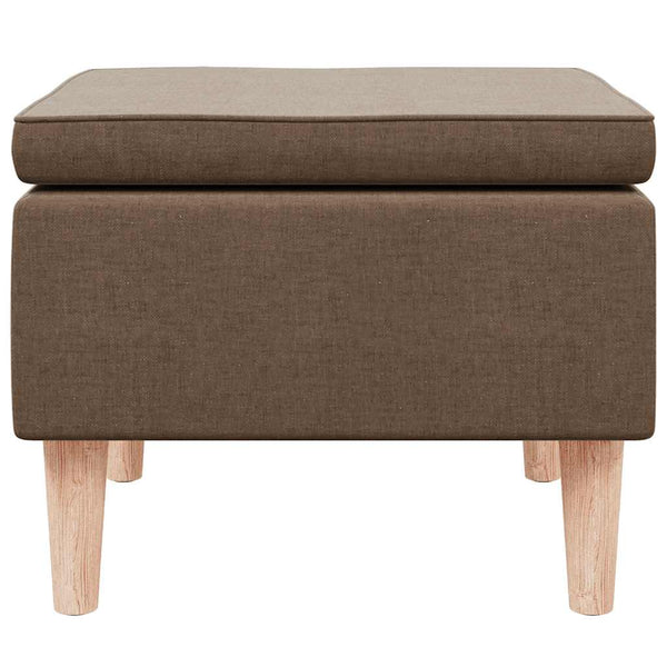 Brauner Hocker mit Holzbeinen