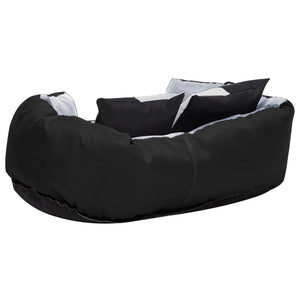 vidaXL Reversible and Washable Dog Cushion Grey and Black 65x50x20 cm