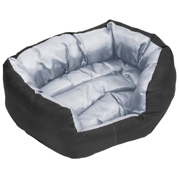 vidaXL Reversible and Washable Dog Cushion Grey and Black 65x50x20 cm