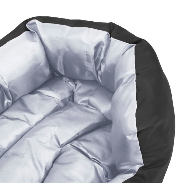 vidaXL Reversible and Washable Dog Cushion Grey and Black 65x50x20 cm