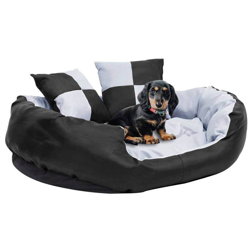 vidaXL Reversible and Washable Dog Cushion Grey and Black 85x70x20 cm