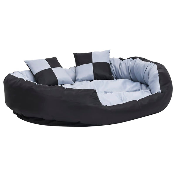 vidaXL Reversible and Washable Dog Pillow Grey and Black 110x80x23 cm