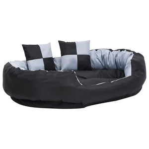 vidaXL Reversible and Washable Dog Pillow Grey and Black 110x80x23 cm