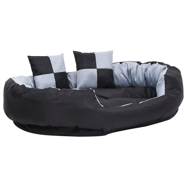 vidaXL Reversible and Washable Dog Pillow Grey and Black 110x80x23 cm