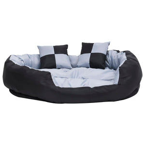 vidaXL Reversible and Washable Dog Pillow Grey and Black 110x80x23 cm
