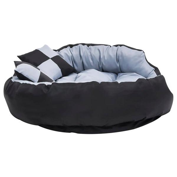 vidaXL Reversible and Washable Dog Pillow Grey and Black 110x80x23 cm