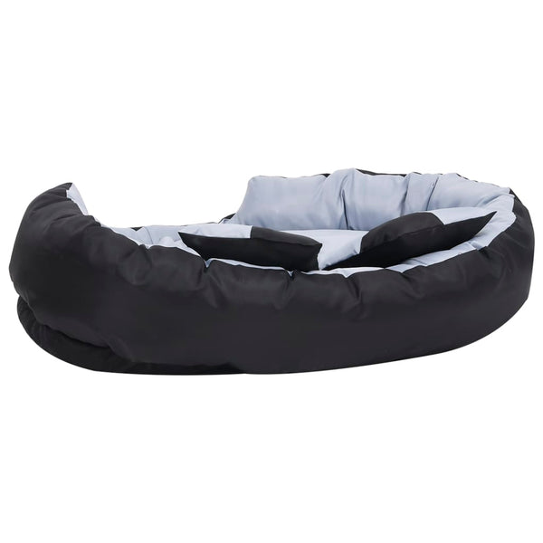 vidaXL Reversible and Washable Dog Pillow Grey and Black 110x80x23 cm