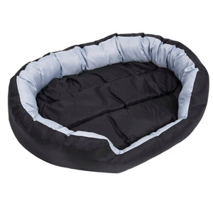 vidaXL Reversible and Washable Dog Pillow Grey and Black 110x80x23 cm