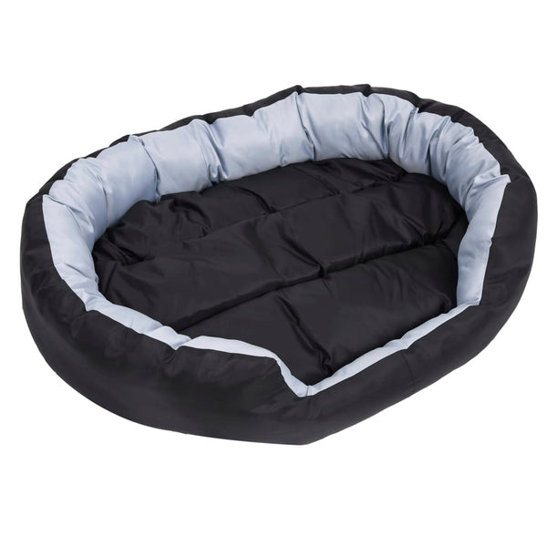 vidaXL Reversible and Washable Dog Pillow Grey and Black 110x80x23 cm