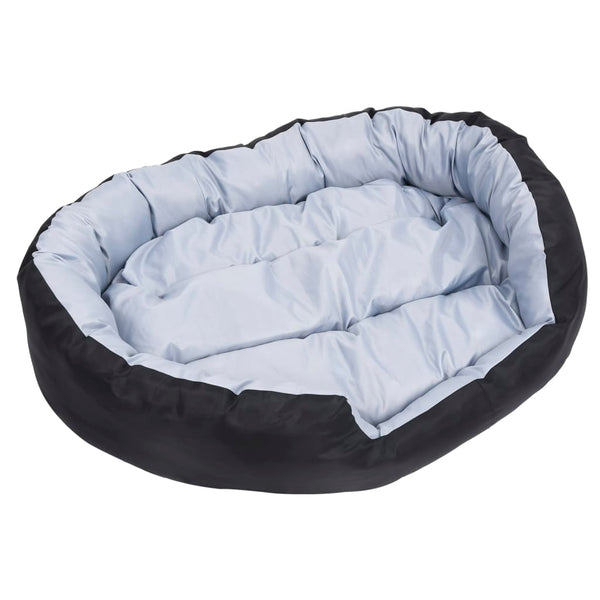 vidaXL Reversible and Washable Dog Pillow Grey and Black 110x80x23 cm