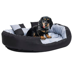 vidaXL Reversible and Washable Dog Pillow Grey and Black 110x80x23 cm