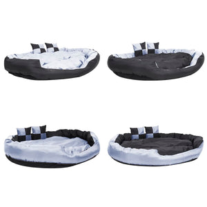 vidaXL Reversible and Washable Dog Pillow Gray and Black 150x120x25 cm