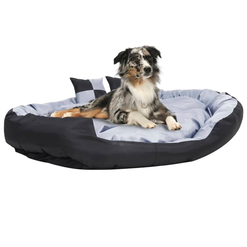vidaXL Reversible and Washable Dog Pillow Gray and Black 150x120x25 cm