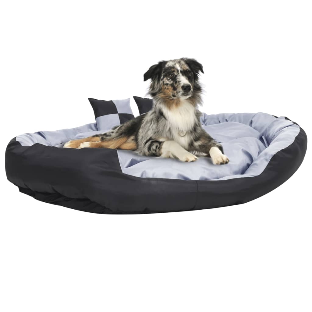 vidaXL Reversible and Washable Dog Pillow Gray and Black 150x120x25 cm