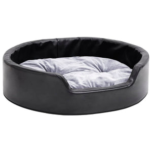 vidaXL Dog Bed Black-Grey 69x59x19 cm Plush and Faux Leather