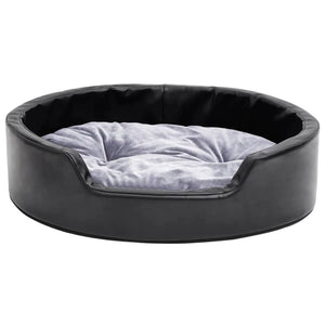 vidaXL Dog Bed Black-Grey 69x59x19 cm Plush and Faux Leather
