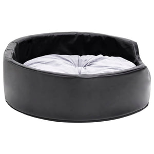 vidaXL Dog Bed Black-Grey 69x59x19 cm Plush and Faux Leather
