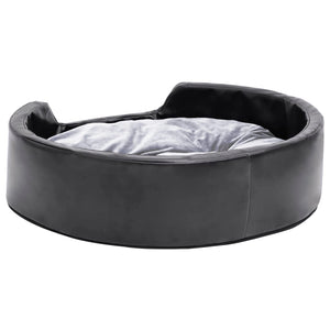 vidaXL Dog Bed Black-Grey 69x59x19 cm Plush and Faux Leather