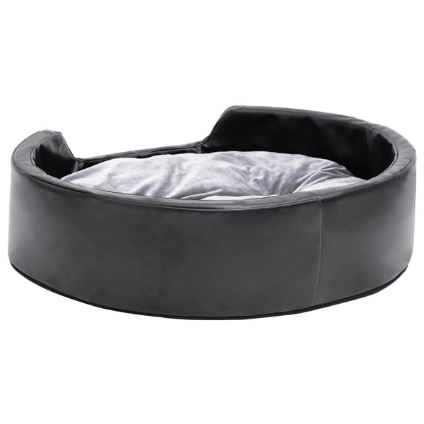 vidaXL Dog Bed Black-Grey 69x59x19 cm Plush and Faux Leather