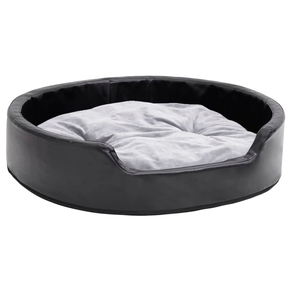vidaXL Dog Bed Black-Grey 79x70x19 cm Plush and Faux Leather