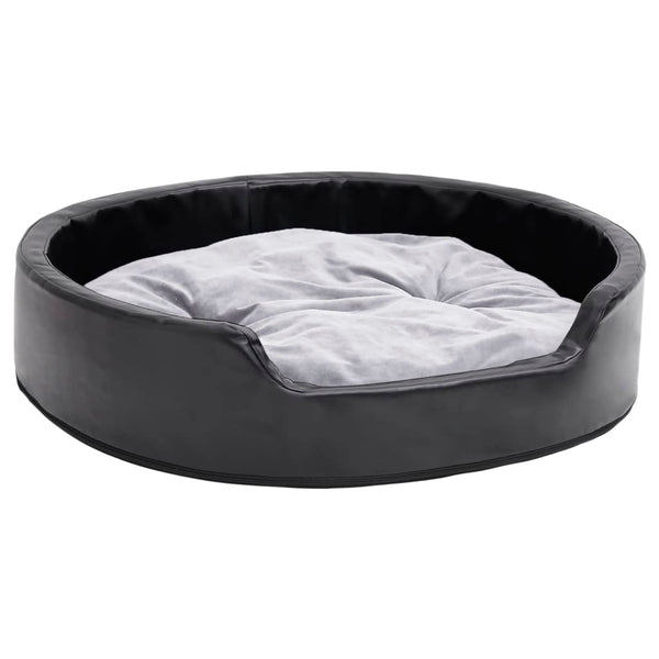 vidaXL Dog Bed Black-Grey 79x70x19 cm Plush and Faux Leather