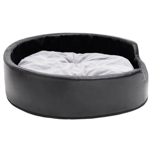 vidaXL Dog Bed Black-Grey 79x70x19 cm Plush and Faux Leather