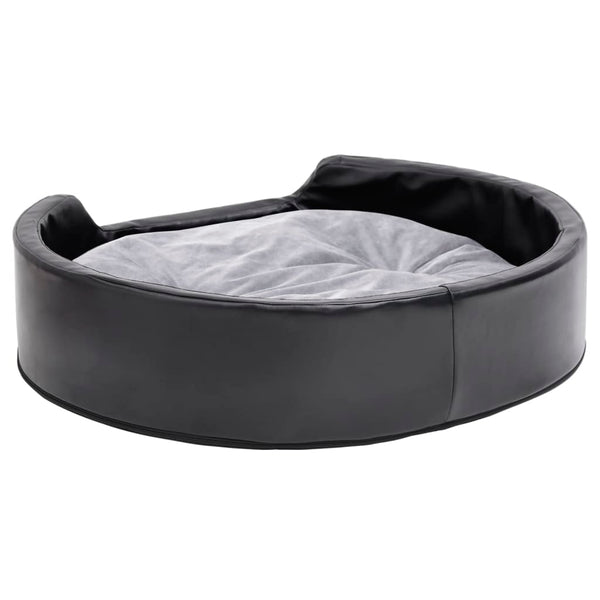 vidaXL Dog Bed Black-Grey 79x70x19 cm Plush and Faux Leather