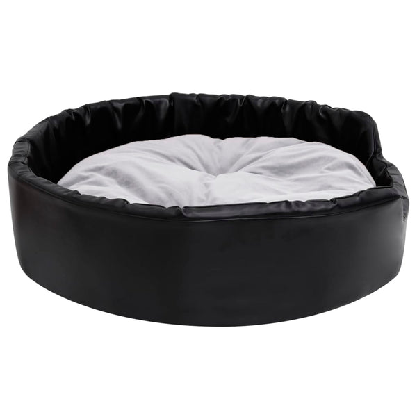 vidaXL Dog Bed Black-Gray 90x79x20 cm Plush and Faux Leather