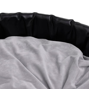 vidaXL Dog Bed Black-Gray 90x79x20 cm Plush and Faux Leather