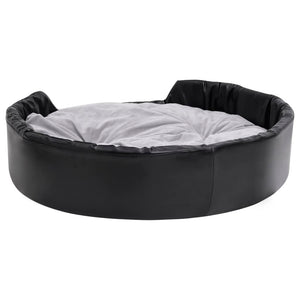 vidaXL Dog Bed Black-Grey 99x89x21 cm Plush and Faux Leather