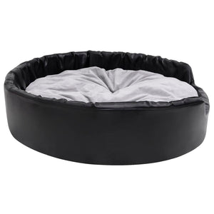 vidaXL Dog Bed Black-Grey 99x89x21 cm Plush and Faux Leather