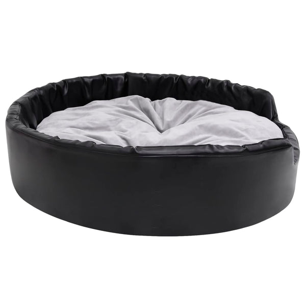 vidaXL Dog Bed Black-Grey 99x89x21 cm Plush and Faux Leather