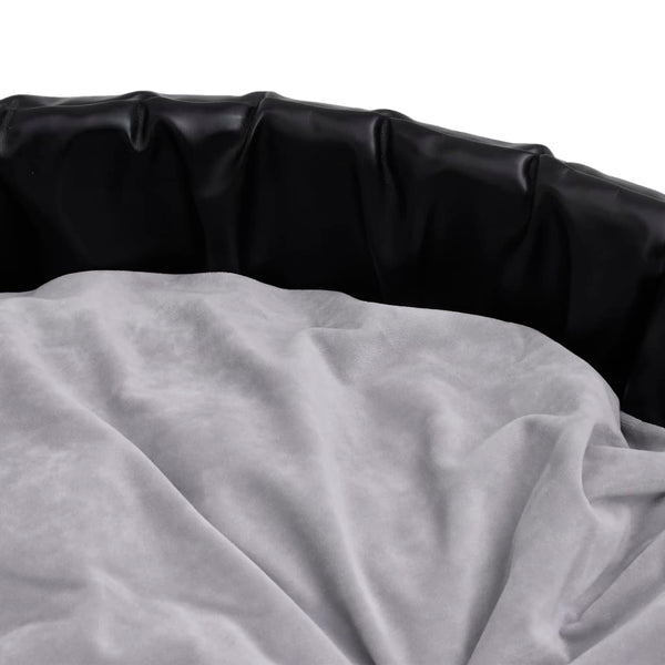 vidaXL Dog Bed Black-Grey 99x89x21 cm Plush and Faux Leather