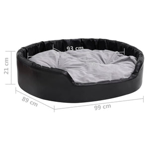 vidaXL Dog Bed Black-Grey 99x89x21 cm Plush and Faux Leather