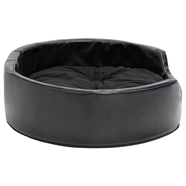 vidaXL Dog Bed Black 69x59x19 cm Plush and Faux Leather