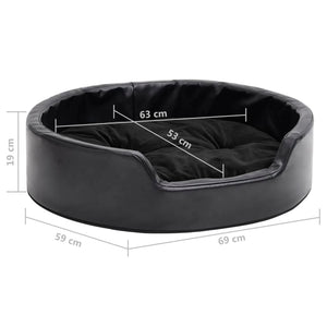 vidaXL Dog Bed Black 69x59x19 cm Plush and Faux Leather