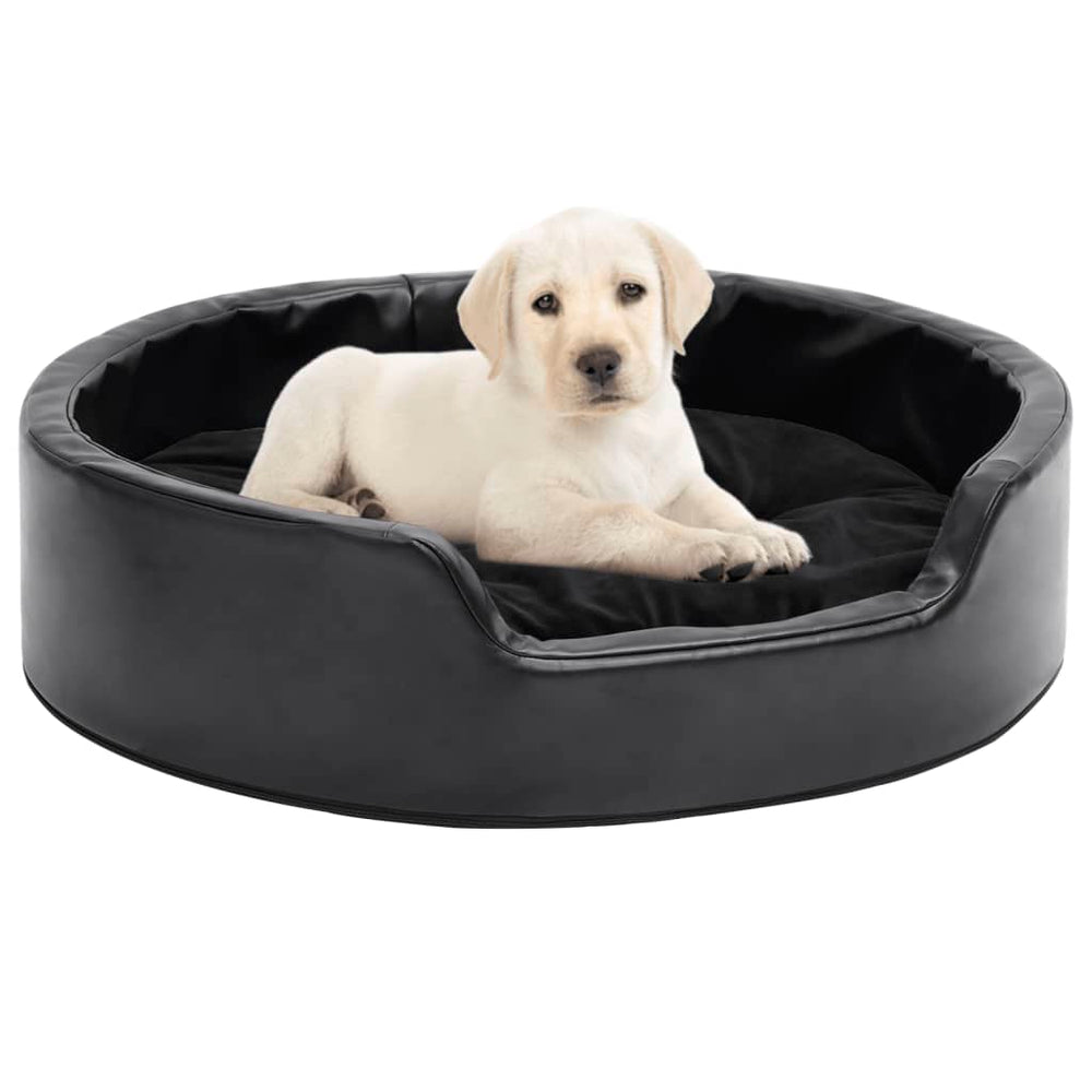 vidaXL Dog Bed Black 69x59x19 cm Plush and Faux Leather