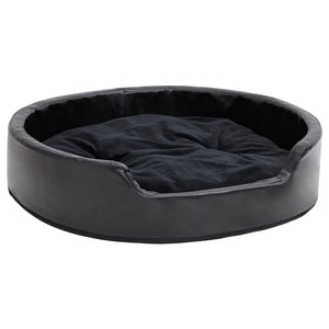 vidaXL Dog Bed Black 79x70x19 cm Plush and Faux Leather