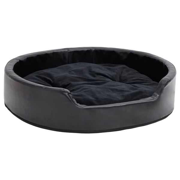 vidaXL Dog Bed Black 79x70x19 cm Plush and Faux Leather