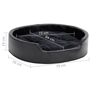 vidaXL Dog Bed Black 79x70x19 cm Plush and Faux Leather