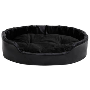 vidaXL Dog Bed Black 90x79x20 cm Plush and Faux Leather